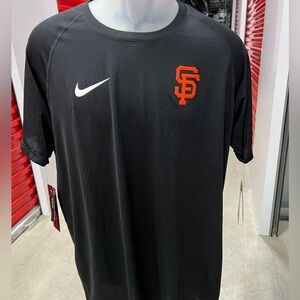 Nike Black and Orange SF Giants  Men's Short Sleeve Tee